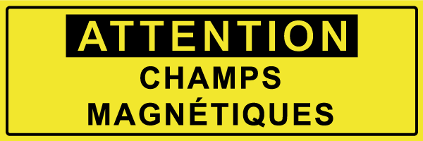 Attention champs magnétiques - W628 - étiquettes et panneaux de danger et de prévention - texte paysage