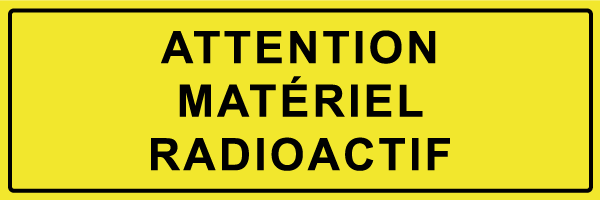 Attention matériel radioactif - W638 - étiquettes et panneaux de danger et de prévention - texte paysage