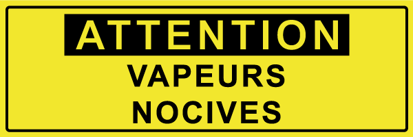 Attention vapeurs nocives - W642 - étiquettes et panneaux de danger et de prévention - texte paysage