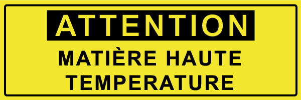 Attention matière haute température - W646 - étiquettes et panneaux de danger et de prévention - texte paysage