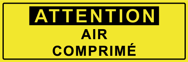 Attention air comprimé - W649 - étiquettes et panneaux de danger et de prévention - texte paysage