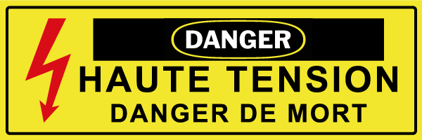Danger haute tension danger de mort - W659 - étiquettes et panneaux de danger et de prévention - texte paysage