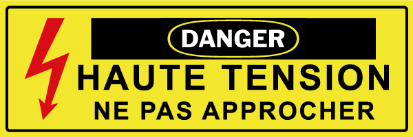 Danger haute tension ne pas approcher - W660 - étiquettes et panneaux de danger et de prévention - texte paysage