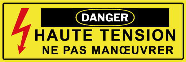 Danger haute tension ne pas manoeuvrer - W661 - étiquettes et panneaux de danger et de prévention - texte paysage
