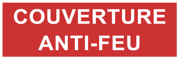 Couverture anti-feu - F106 - étiquettes et panneaux d'incendie et de sécurité - texte paysage
