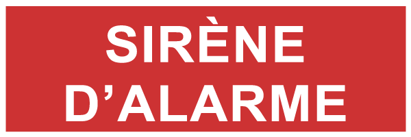 Sirène d'alarme - F112 - étiquettes et panneaux d'incendie et de sécurité - texte paysage