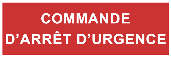 Commande d'arrêt d'urgence - F114 - étiquettes et panneaux d'incendie et de sécurité - texte paysage