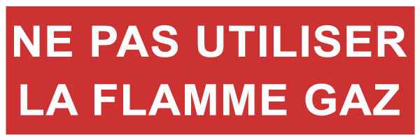 Ne pas utiliser sur flamme gaz - F115 - étiquettes et panneaux d'incendie et de sécurité - texte paysage