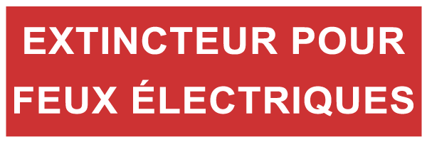 Extincteur pour feux électriques - F122 - étiquettes et panneaux d'incendie et de sécurité - texte paysage