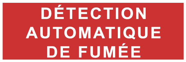 Détection automatique de fumée - F141 - étiquettes et panneaux d'incendie et de sécurité - texte paysage