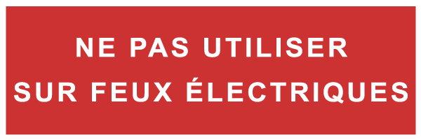 Ne pas utiliser sur feux électriques - F147 - étiquettes et panneaux d'incendie et de sécurité - texte paysage