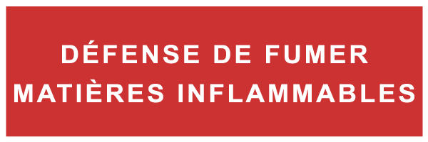 Défense de fumer matières inflammables - F151 - étiquettes et panneaux d'incendie et de sécurité - texte paysage