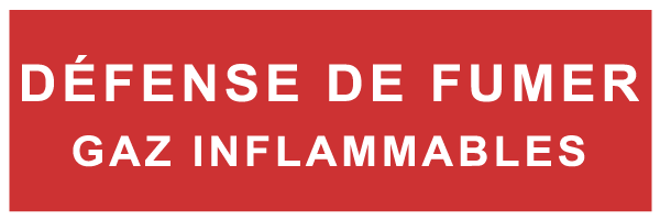 Défense de fumer gaz inflammables - F152 - étiquettes et panneaux d'incendie et de sécurité - texte paysage