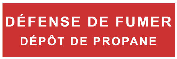 Défense de fumer dépôt de propane - F153 - étiquettes et panneaux d'incendie et de sécurité - texte paysage