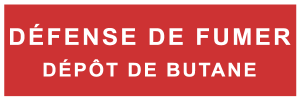 Défense de fumer dépôt de butane - F154 - étiquettes et panneaux d'incendie et de sécurité - texte paysage