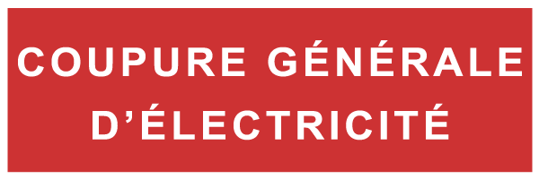 Coupure générale d'électricité - F164 - étiquettes et panneaux d'incendie et de sécurité - texte paysage