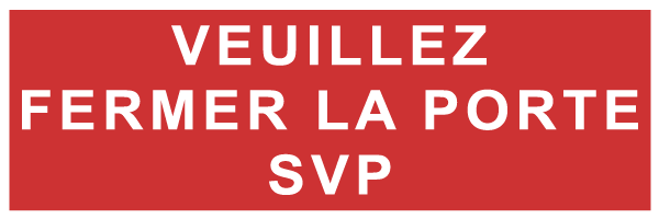 Veuillez fermer la porte SVP - F168 - étiquettes et panneaux d'incendie et de sécurité - texte paysage