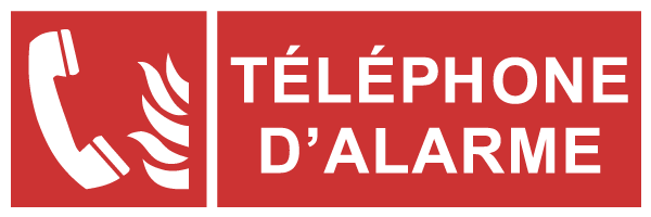 Téléphone d'alarme - F201 - étiquettes et panneaux d'incendie et de sécurité - picto et texte paysage