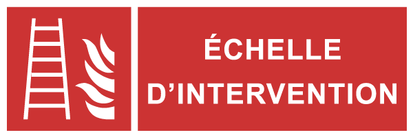 Echelle d'intervention - F204 - étiquettes et panneaux d'incendie et de sécurité - picto et texte paysage