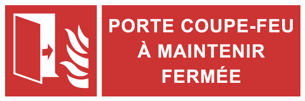 Porte coupe-feu à maintenir fermée - F206 - étiquettes et panneaux d'incendie et de sécurité - picto et texte paysage