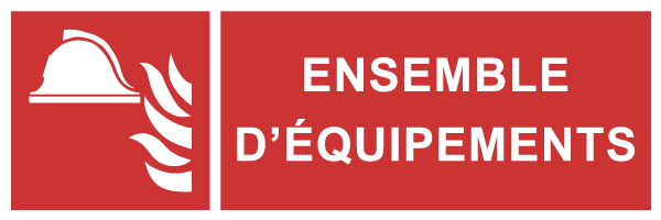 Ensemble d'équipements - F209 - étiquettes et panneaux d'incendie et de sécurité - picto et texte paysage