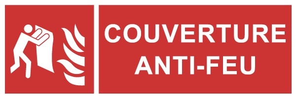 Couverture anti-feu - F213 - étiquettes et panneaux d'incendie et de sécurité - picto et texte paysage