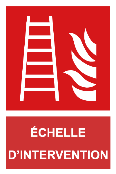 Echelle d'intervention - F404 - étiquettes et panneaux d'incendie et de sécurité - picto et texte portrait