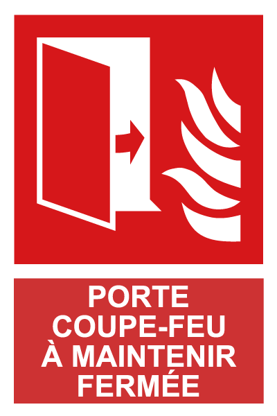 Porte coupe-feu à maintenir fermée - F406 - étiquettes et panneaux d'incendie et de sécurité - picto et texte portrait