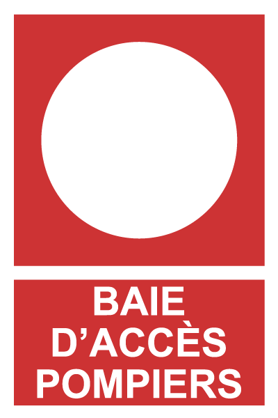 Baie d'accès pompiers - F410 - étiquettes et panneaux d'incendie et de sécurité - picto et texte portrait