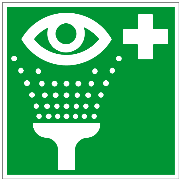 Equipement de rinçage des yeux - E011 - ISO 7010 - étiquettes et panneaux d'évacuation, de sauvetage et de secours