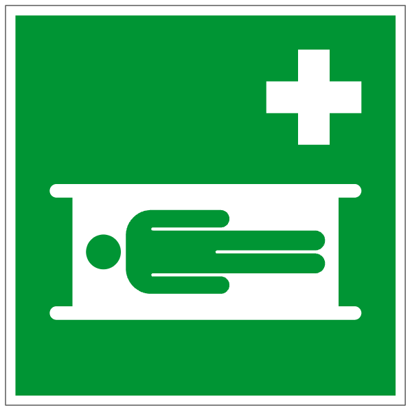 Civière - E013 - ISO 7010 - étiquettes et panneaux d'évacuation, de sauvetage et de secours