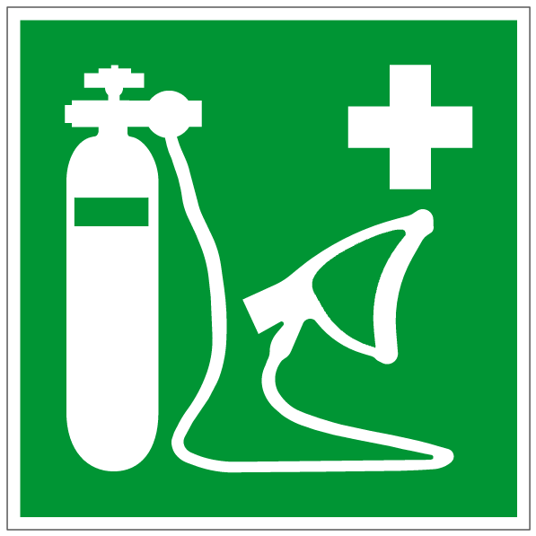 Kit d'oxygène médical - E028 - ISO 7010 - étiquettes et panneaux d'évacuation, de sauvetage et de secours