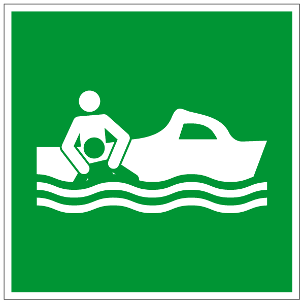 Canot de sauvetage - E037 - ISO 7010 - étiquettes et panneaux d'évacuation, de sauvetage et de secours