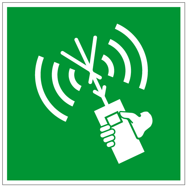 Radiotéléphone VHF bidirectionnel - E051 - ISO 7010 - étiquettes et panneaux d'évacuation, de sauvetage et de secours