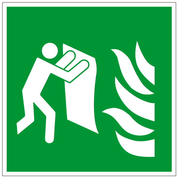 Couverture anti-feu - E077 - étiquettes et panneaux d'évacuation, de sauvetage et de secours