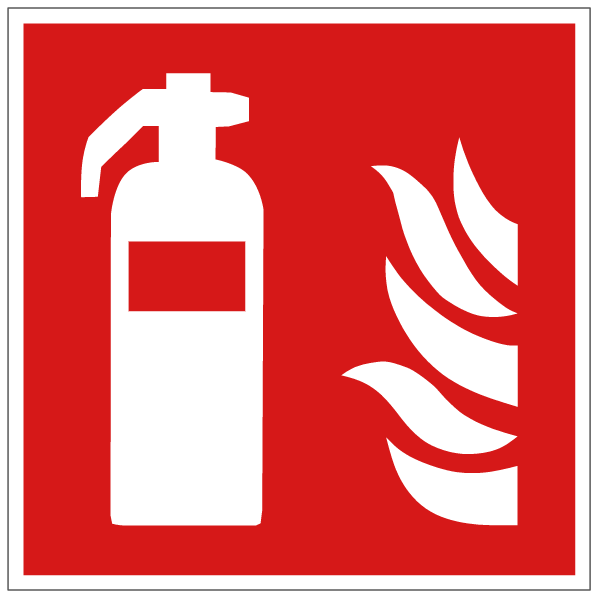 Extincteur - F001 - ISO 7010 - étiquettes et panneaux d'incendie et de sécurité