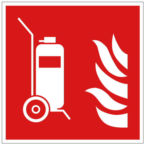 Extincteur d'incendie sur roues - F009 - ISO 7010 - étiquettes et panneaux d'incendie et de sécurité