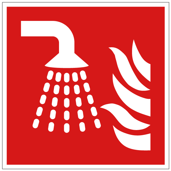 Système d'extinction d'incendie par brouillard d'eau - F011 - ISO 7010 - étiquettes et panneaux d'incendie et de sécurité