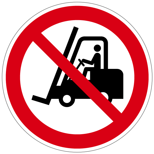 Interdit aux chariots élévateurs fourche  - P006 - ISO 7010 - étiquettes et panneaux d'interdiction et de restriction