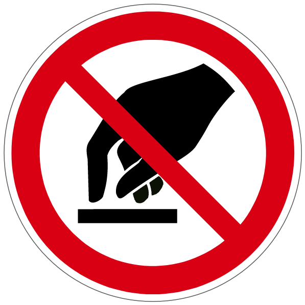 Interdiction de toucher  - P010 - ISO 7010 - étiquettes et panneaux d'interdiction et de restriction