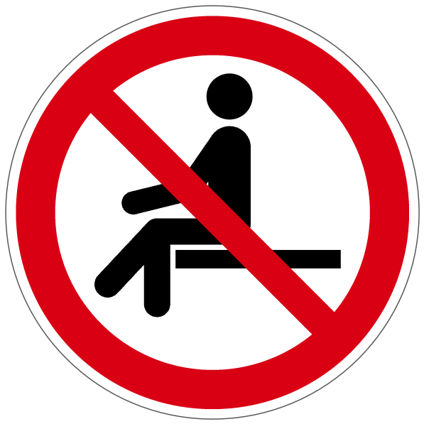 Interdiction de s'asseoir - P018 - ISO 7010 - étiquettes et panneaux d'interdiction et de restriction