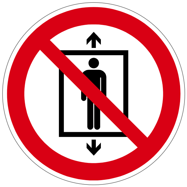 Ne pas utiliser cet ascenseur pour des personnes - P027 - ISO 7010 - étiquettes et panneaux d'interdiction et de restriction