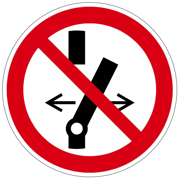 Ne pas modifier la position de l'interrupteur - P031 - ISO 7010 - étiquettes et panneaux d'interdiction et de restriction