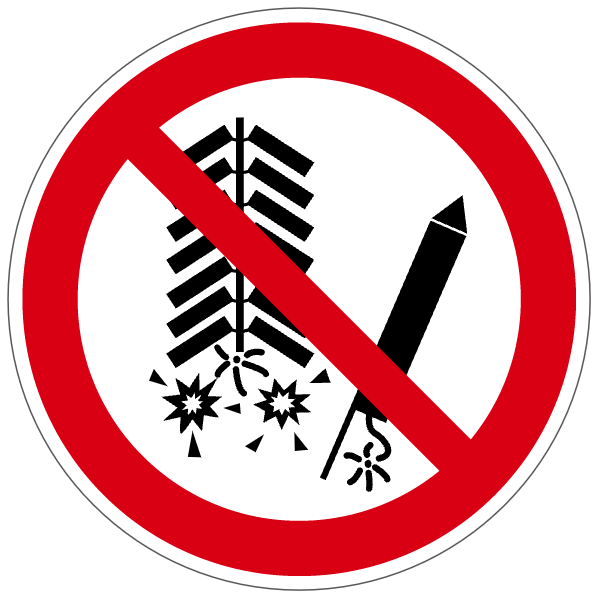 Ne pas déclencher de feux d'artifice - P040 - ISO 7010 - étiquettes et panneaux d'interdiction et de restriction