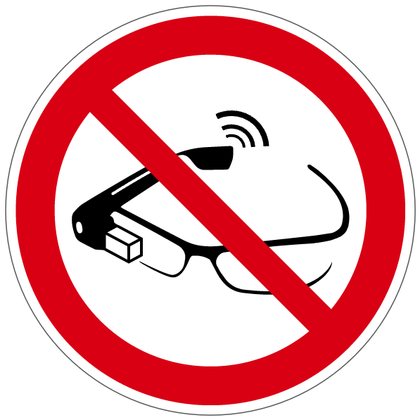 Utilisation de lunettes intelligentes interdit - P044 - ISO 7010 - étiquettes et panneaux d'interdiction et de restriction