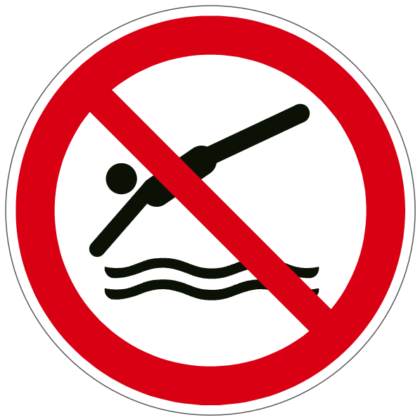 Ne pas plonger - P052 - ISO 7010 - étiquettes et panneaux d'interdiction et de restriction