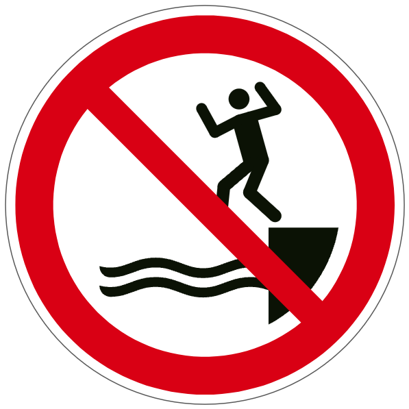 Ne pas sauter dans l'eau - P061 - ISO 7010 - étiquettes et panneaux d'interdiction et de restriction