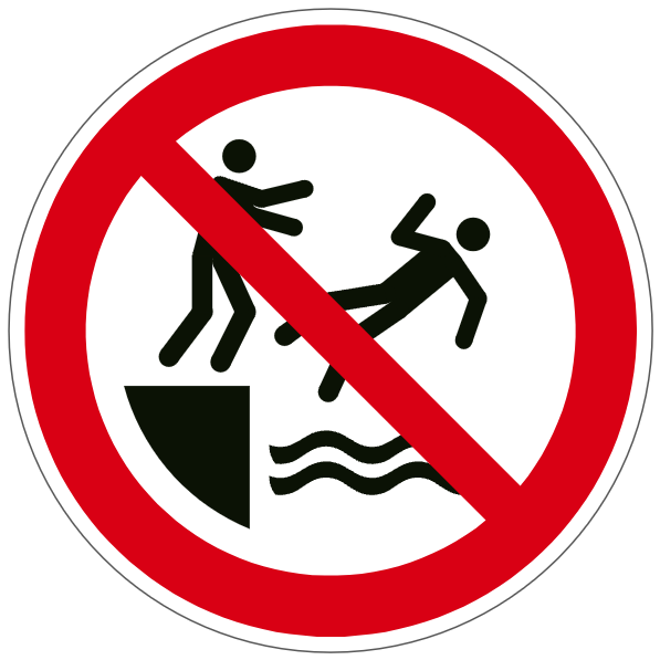 Ne pas pousser les personnes dans l'eau - P062 - ISO 7010 - étiquettes et panneaux d'interdiction et de restriction