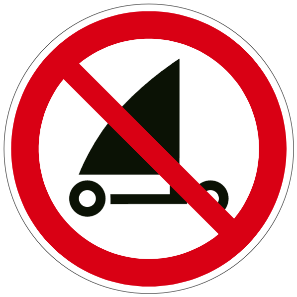 Pratique du char à voile interdite - P067 - ISO 7010 - étiquettes et panneaux d'interdiction et de restriction