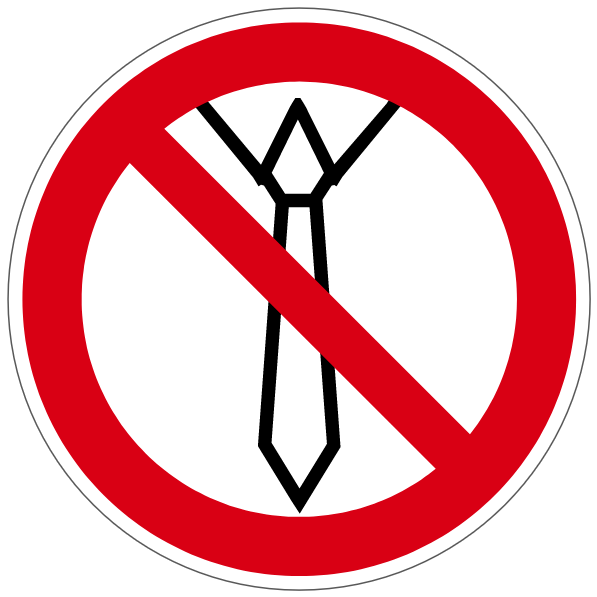 Port de la cravate interdit - P159 - étiquettes et panneaux d'interdiction et de restriction